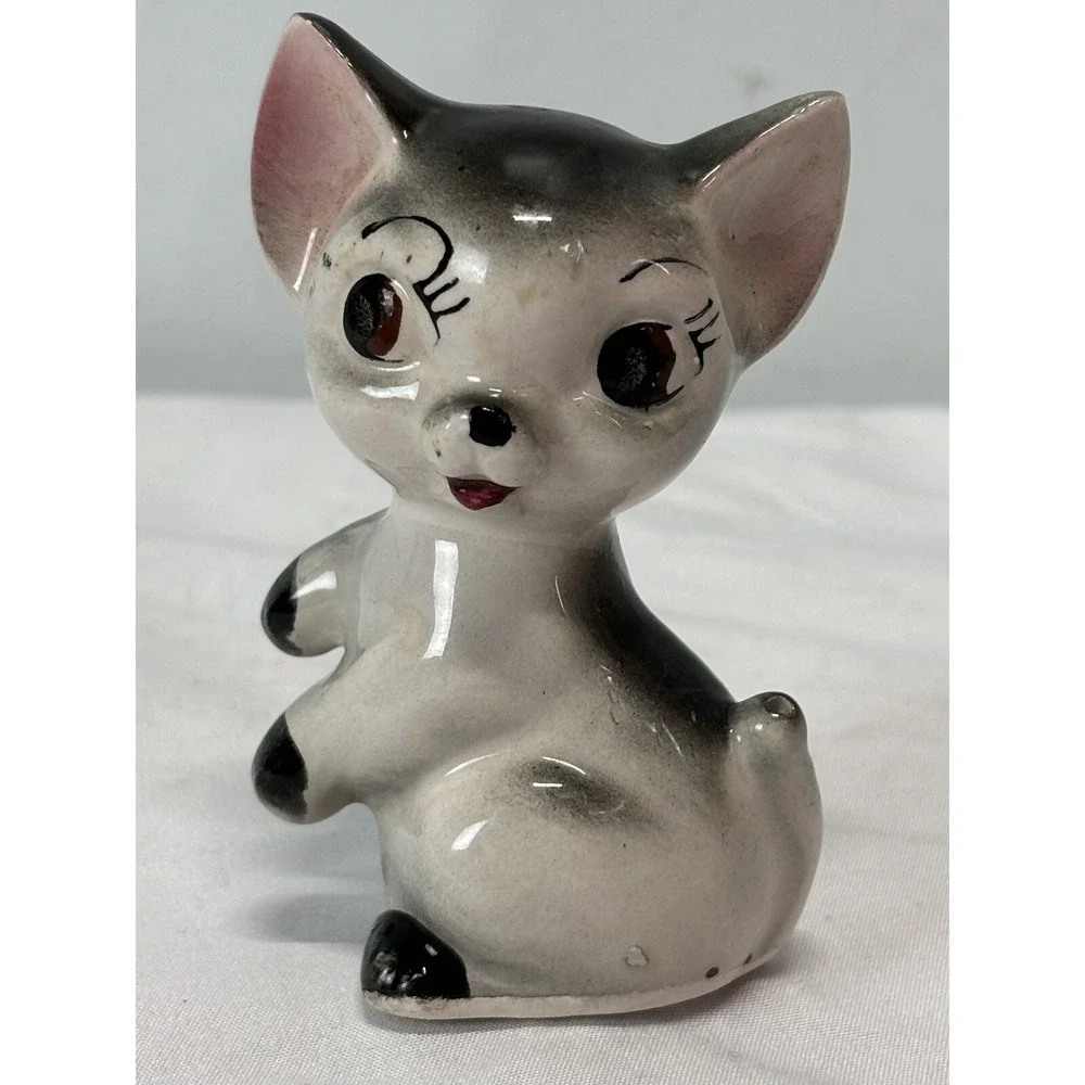 Vtg Kitty Cat Salt And Pepper Shakers Made In Japan